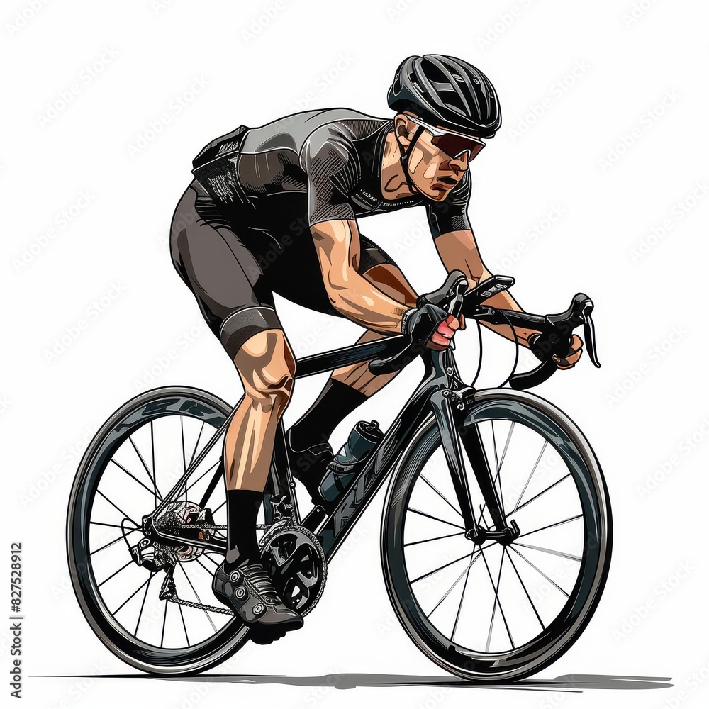 Racing cyclist in action set. Fast road biker from side, front, back and three quarter view. Sports Banner Design. Editable vector illustration. Racing cyclist in action set. Fast road biker from side, front, back and three quarter view. Sports Banner Design. Editable vector illustration.