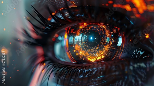 Cybernetic Vision: Embracing Tomorrow's Sight with Futuristic Eye Implants and Digital Augmentations, Blending Technology and Humanity in a Singular Gaze