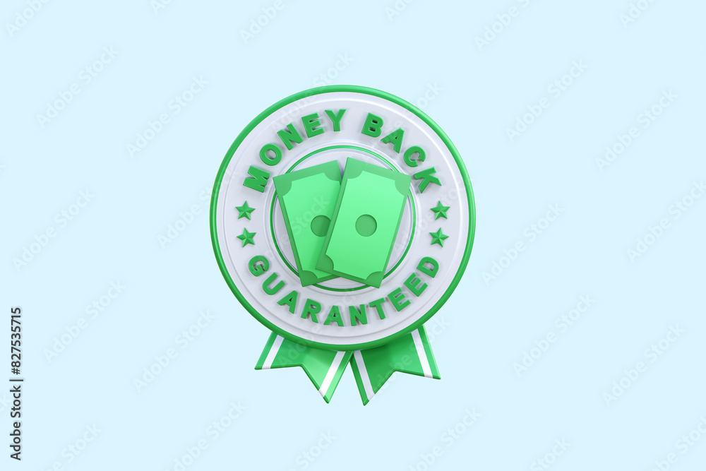 Money Back Guaranteed Badge 3D Illustration Money Back Guaranteed Badge 3D Illustration