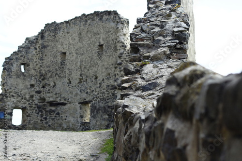 Detail of Rupea citadel ruined wall, Transylvania, Romania photo