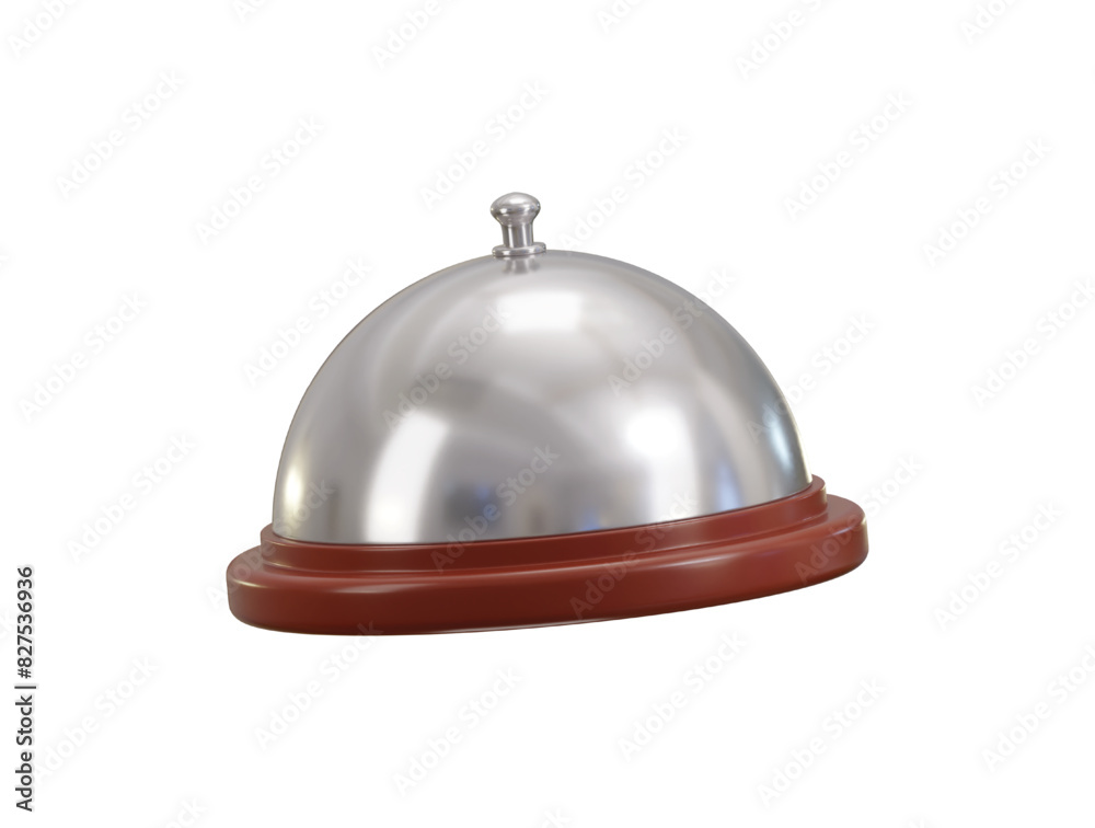 cloche on food tray for serving dish icon 3d render cloche on food tray for serving dish icon 3d render