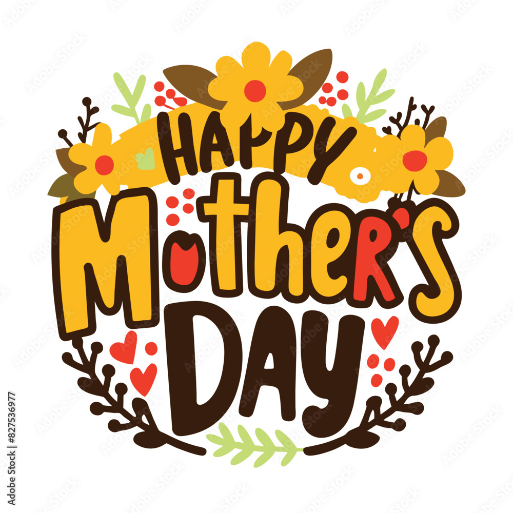 Fototapeta premium Happy Mother's Day Floral Greeting Card
