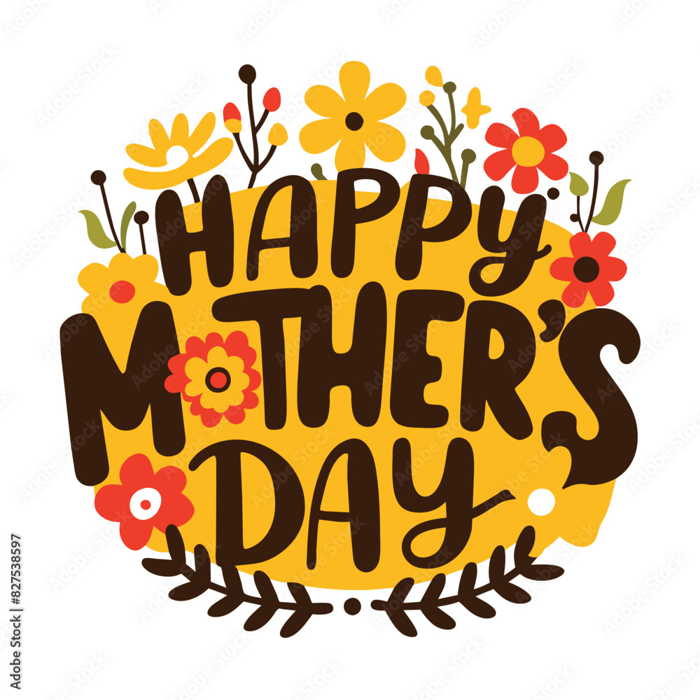 Fototapeta premium Happy Mother's Day Floral Greeting Card