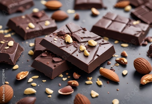 chocolate bar with nuts and nuts
