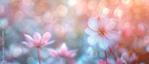 flower on soft pastel color in blur style