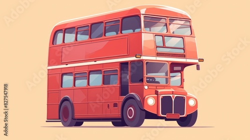 Creating a 2d illustration of a toy car in a sleek flat style an icon featuring a double decker bus and a fabulous logo design