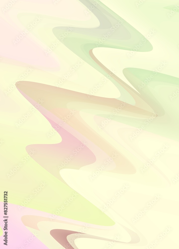 Obraz premium arrière plan abstrait formes ondulées de couleurs pastels et douces crème rose vert pale pour usages multiples 