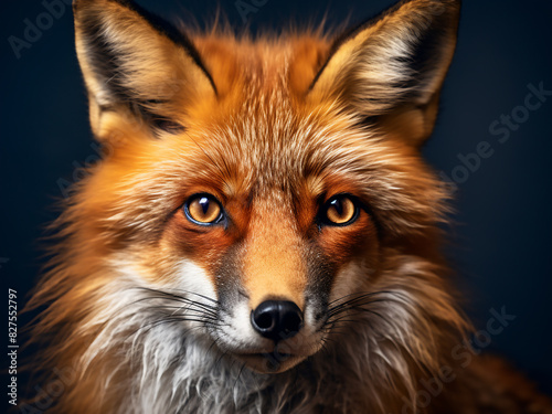 Intense close-up captures red fox's gaze © Llama-World-studio