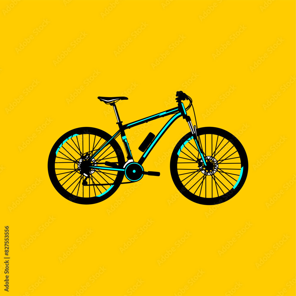 Fototapeta premium mountain bike side view cartoon vector illustration