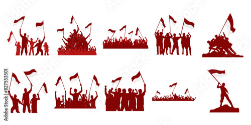 Indonesian Independence Day Silhouette Set