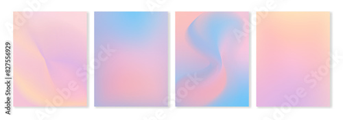 Set of 4 vector gradient backgrounds in pink, yellow and blue colors. For covers, wallpapers, branding, social media, advertising and other stylish projects. For web and print.	