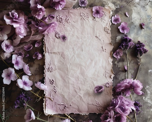 Romantic Purple Floral Wedding Invitation A of Love and Commitment