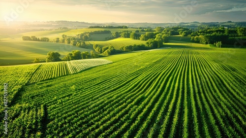Wallpaper Mural View of vast corn fields and green farmland from above Torontodigital.ca