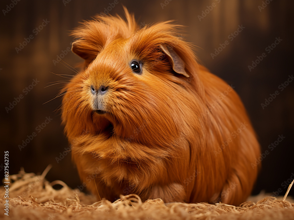 A human lovingly pets a golden brown American shorthair guinea pig A human lovingly pets a golden brown American shorthair guinea pig