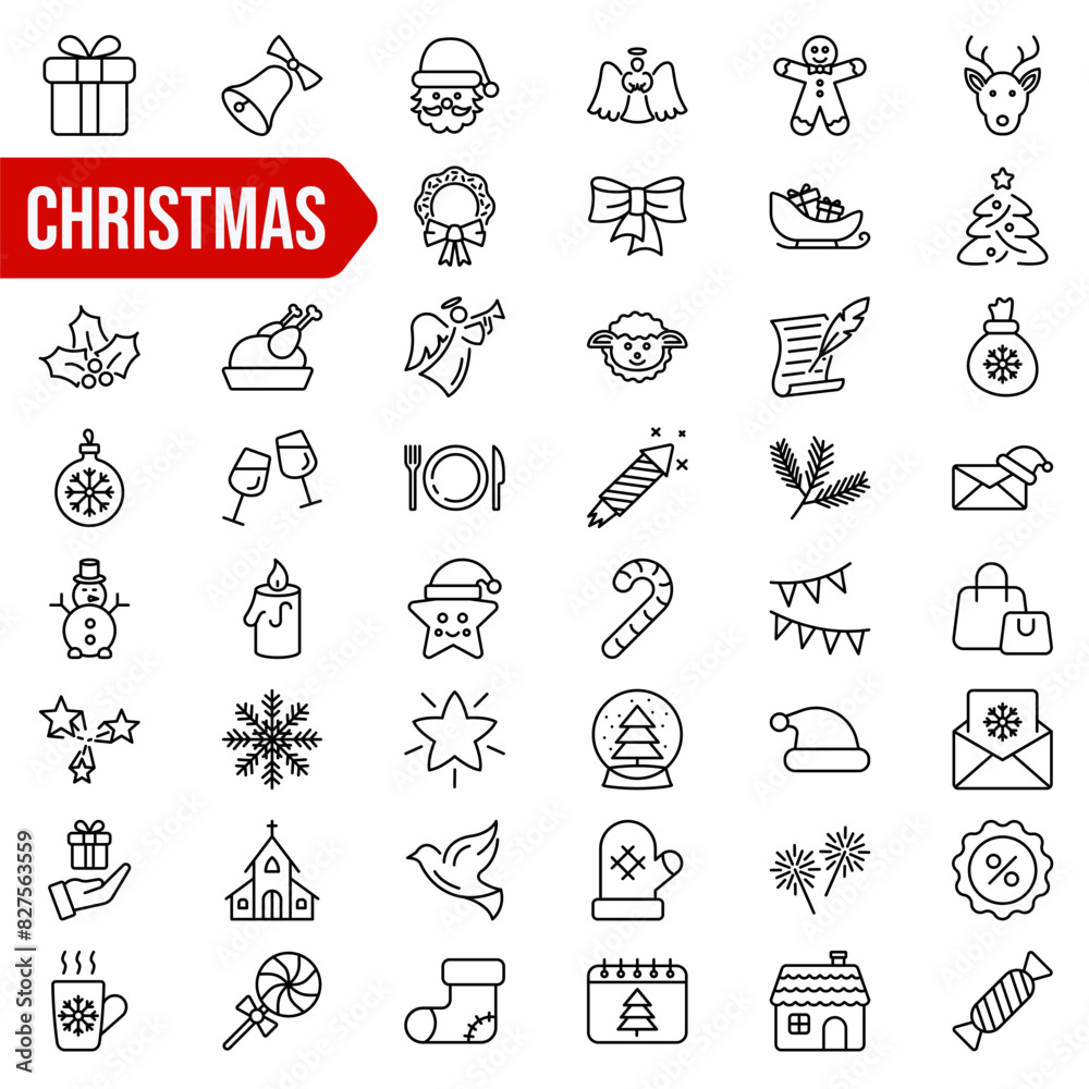 Christmas icon. Christmas icon set. Xmas decoration.