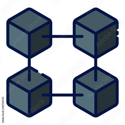 Blocks filled line icon