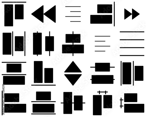 Mega Set Of Vector Ui 8 Glyph Icons Silhouette Vector Logo Design Containing Distribute,Alignment,Vertical,Align,Tool Outline Icons Collection. Simple Vector Illustration