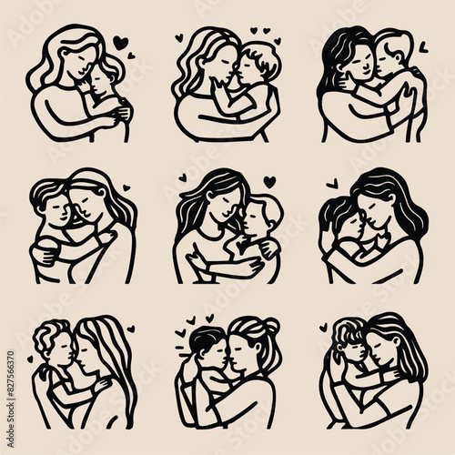maternal love and care illustrations