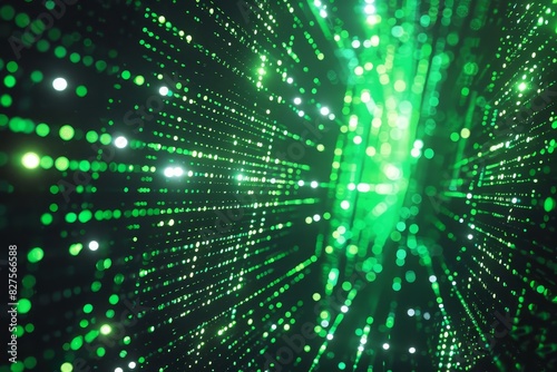 neon green matrix code on black background futuristic hacker concept digital art © Lucija