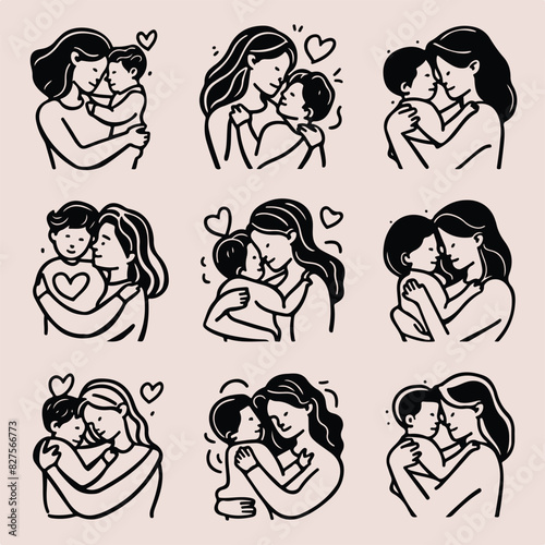 maternal love and care illustrations