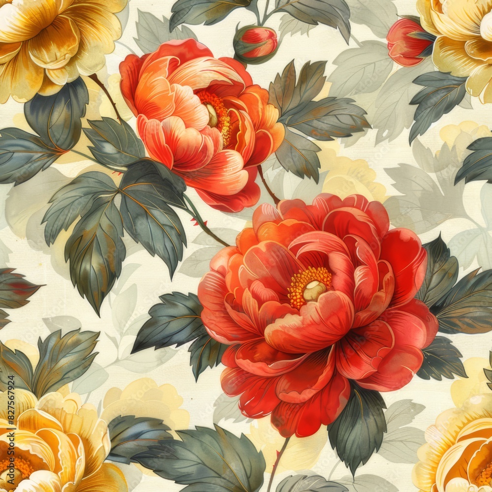 custom made wallpaper toronto digitalCute peony pattern
