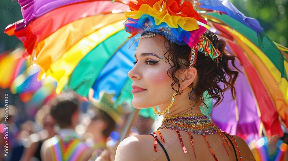 A group of friends with rainbow accessories, enjoying a pride parade A group of friends with rainbow accessories, enjoying a pride parade