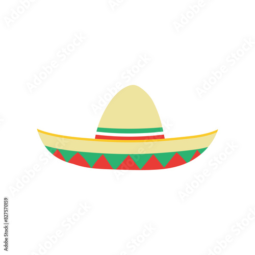 Sombrero illustration in vector. Sombrero traditional Mexican hat.