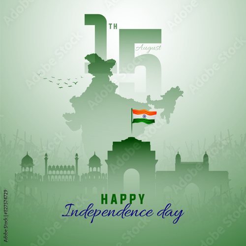 Happy Independence Day India. vector illustration of the Indian flag and Indian army. poster, banner, template design