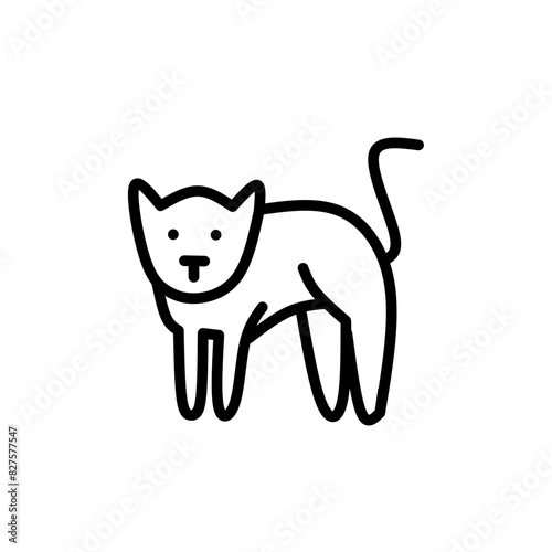 Domestic animals icons. Set of line icons on white background. Dog, sheep, rabbit, cat, cow, horse. Animals concept. Vector illustration can be used for topics like pets, farm, zoology