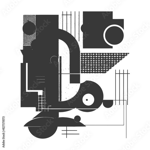 Abstract geometric shapes using Bauhaus memphis design black color