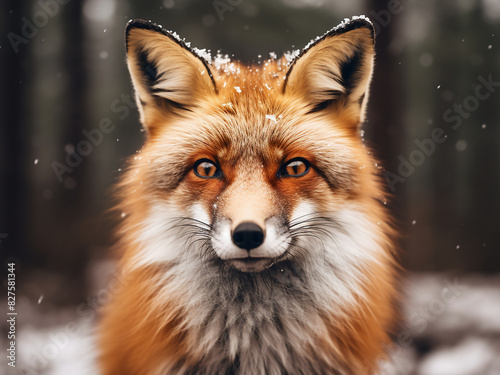 In winter s embrace  the focus lingers on a red fox s eye