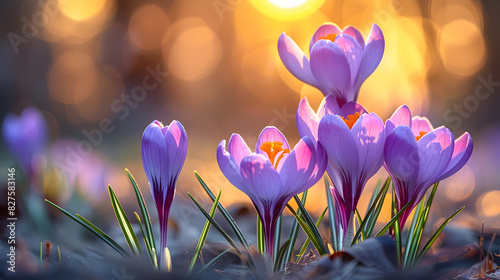 spring crocus flowers, Crocus flowers HD 8K wallpaper Stock Photographic Image