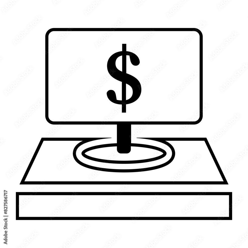 computer with dollar sign computer with dollar sign