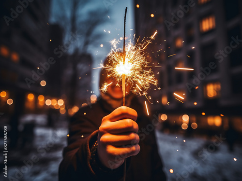 Festive spirit ignites as friends wield sparkling sparklers