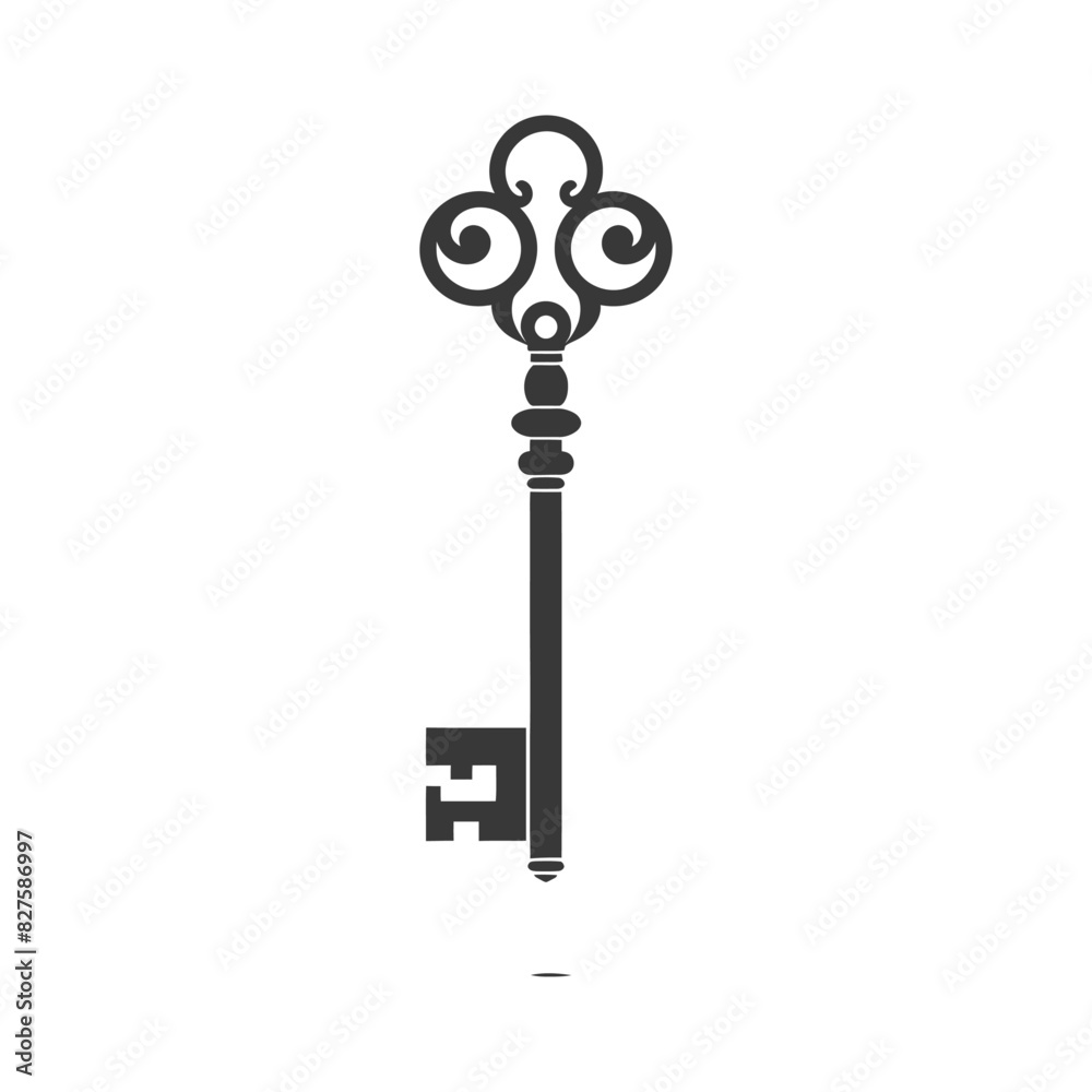 Silhouette flat key black color only Silhouette flat key black color only