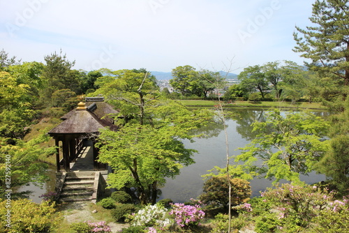 Chitose-bashi Bridge and Yokuryu-chi Pond in Shugakuin Imperial Villa  Kyoto  Japan