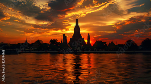 Wat Arun, a famous place in Thailand.