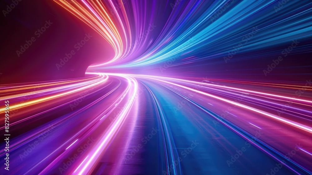 An abstract depiction of a road leading into the future, with bright lights and streaks of color representing the possibilities and potential that lie ahead. An abstract depiction of a road leading into the future, with bright lights and streaks of color representing the possibilities and potential that lie ahead.