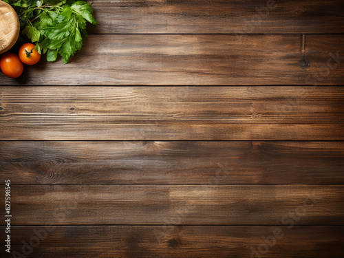 A wooden kitchen table, vintage in style, awaits with an empty space