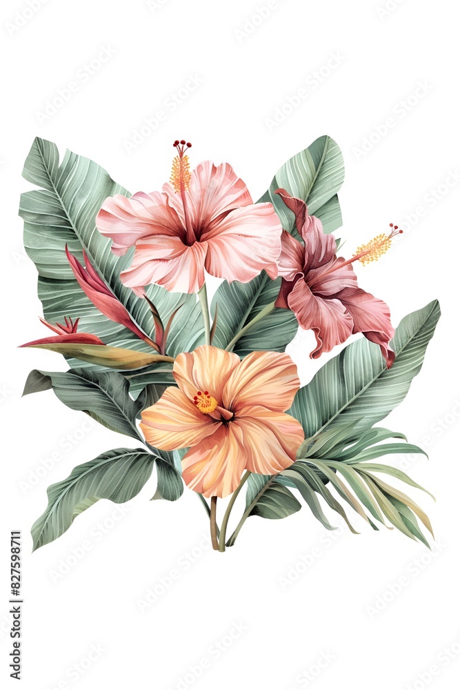 Watercolor Beautiful Abstract Flowers Watercolor Beautiful Abstract Flowers