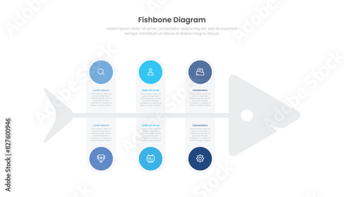 Fishbone diagram infographic template design