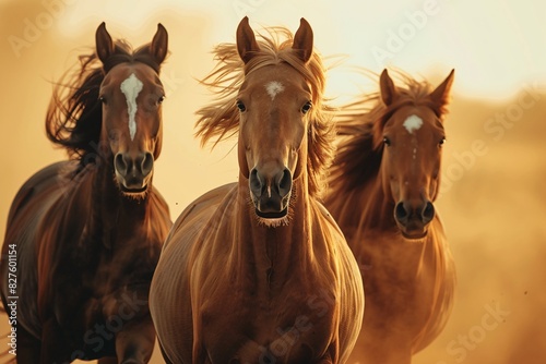 a group of horses running © Vasile