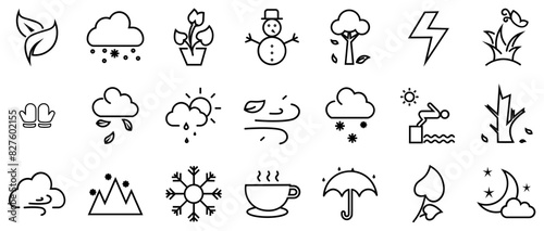 Mega Set Of Vector Weather Icons Web Header Banner Design Containing Nature,Weather,Snowfall,Snow,Winter Pictograms And Infographics Design Elements Vector Illustration