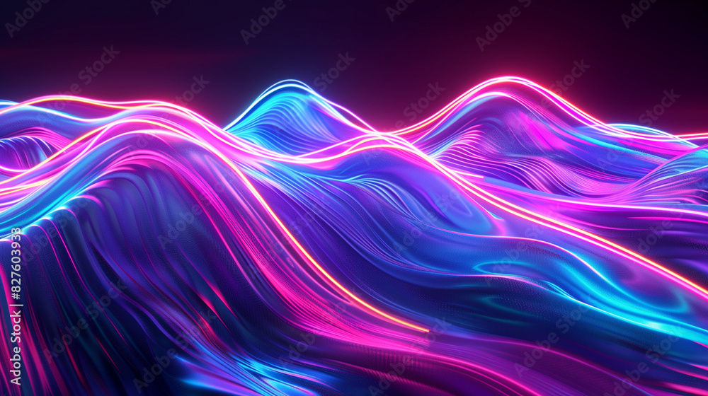 Big Neon Wave Background. Big Neon Wave Background.