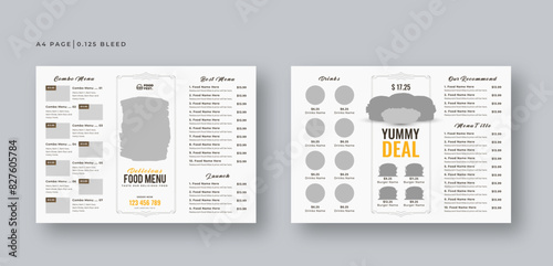 Food menu flyer template, Restaurant menu design, trifold brochure template