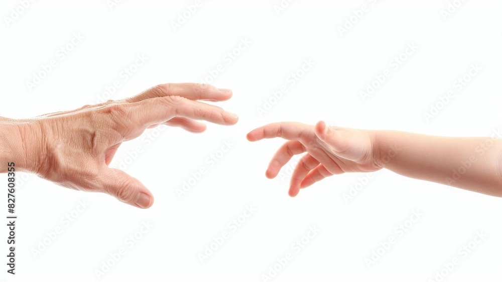 Parent helping child count fingers, warm and nurturing scene, isolated on white background, family and learning, copy space, stock photo Parent helping child count fingers, warm and nurturing scene, isolated on white background, family and learning, copy space, stock photo