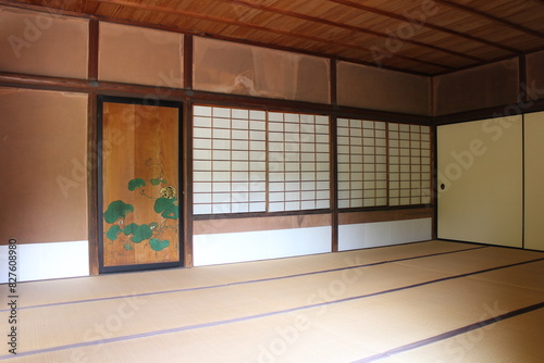 Inside of Jugetsu-kan in Shugakuin Imperial Villa, Kyoto, Japan