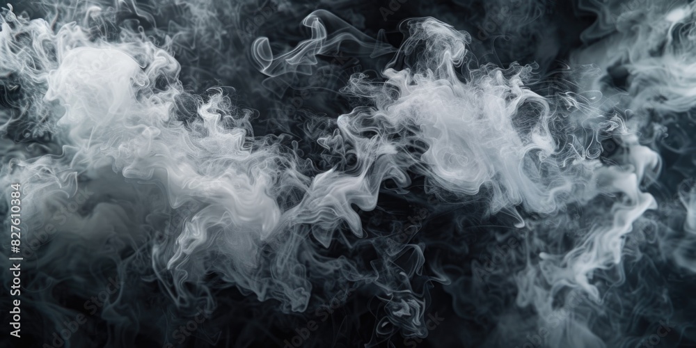 A thick cloud of smoke, which is a visual representation of a fire. The smoke is billowing out of a source, creating a sense of danger and chaos A thick cloud of smoke, which is a visual representation of a fire. The smoke is billowing out of a source, creating a sense of danger and chaos