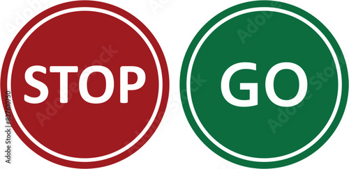 stop sign and go sign vector illustration