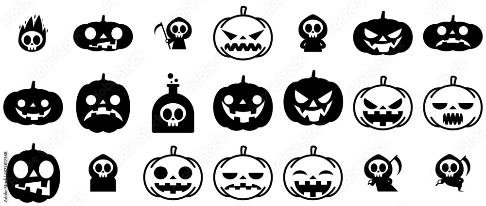 A Collection Of Halloween Isolated Silhouette Solid Icons With Horror,Decoration,Halloween,Mask,Pumpkin Outline Icons Collection. Simple Vector Illustration A Collection Of Halloween Isolated Silhouette Solid Icons With Horror,Decoration,Halloween,Mask,Pumpkin Outline Icons Collection. Simple Vector Illustration